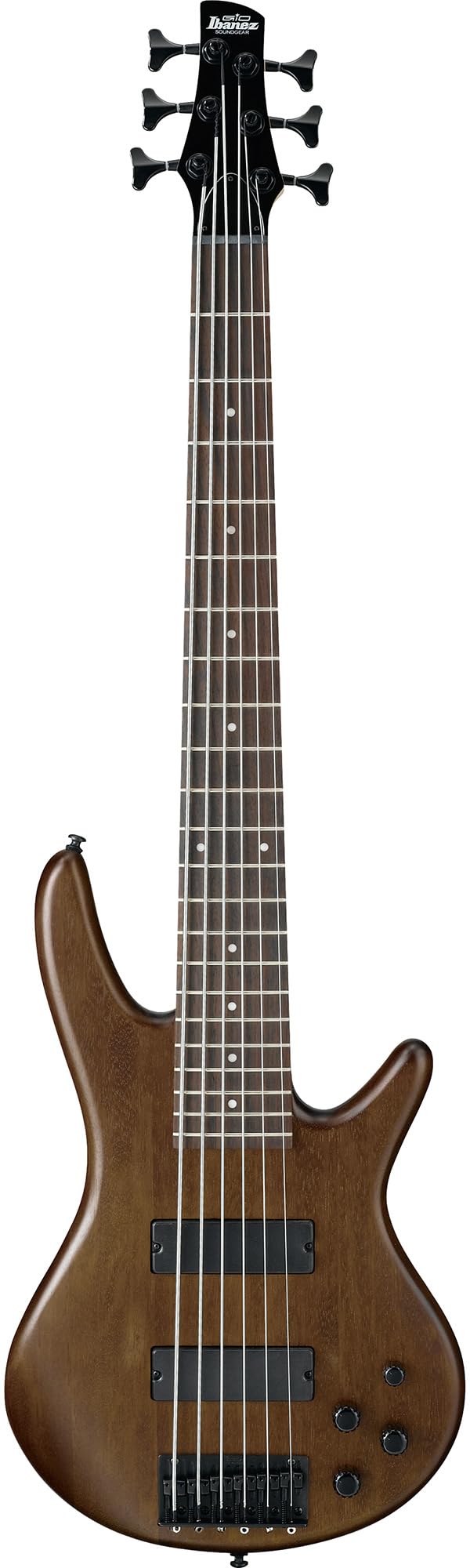 Ibanez GSR205B SR Gio 5-String Bass Guitar - Walnut Flat Bundle with Gig Bag, Tuner, Strap, Cable, Austin Bazaar Instructional DVD, and Polishing Cloth