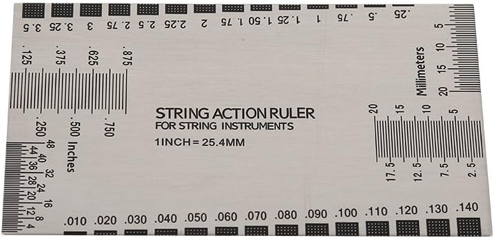 Bnineteenteam Guitar String Gauge Tool,Measurement Standard String Action Ruler Gauge with Fret Protectors Set for for Electric Guitar Acoustic Guitar Bass and Luthier Performance Accessory