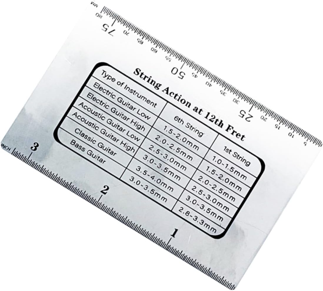 Acoustic Guitar Setup Tool Metric Ruler String Gauge for Luthier Repair