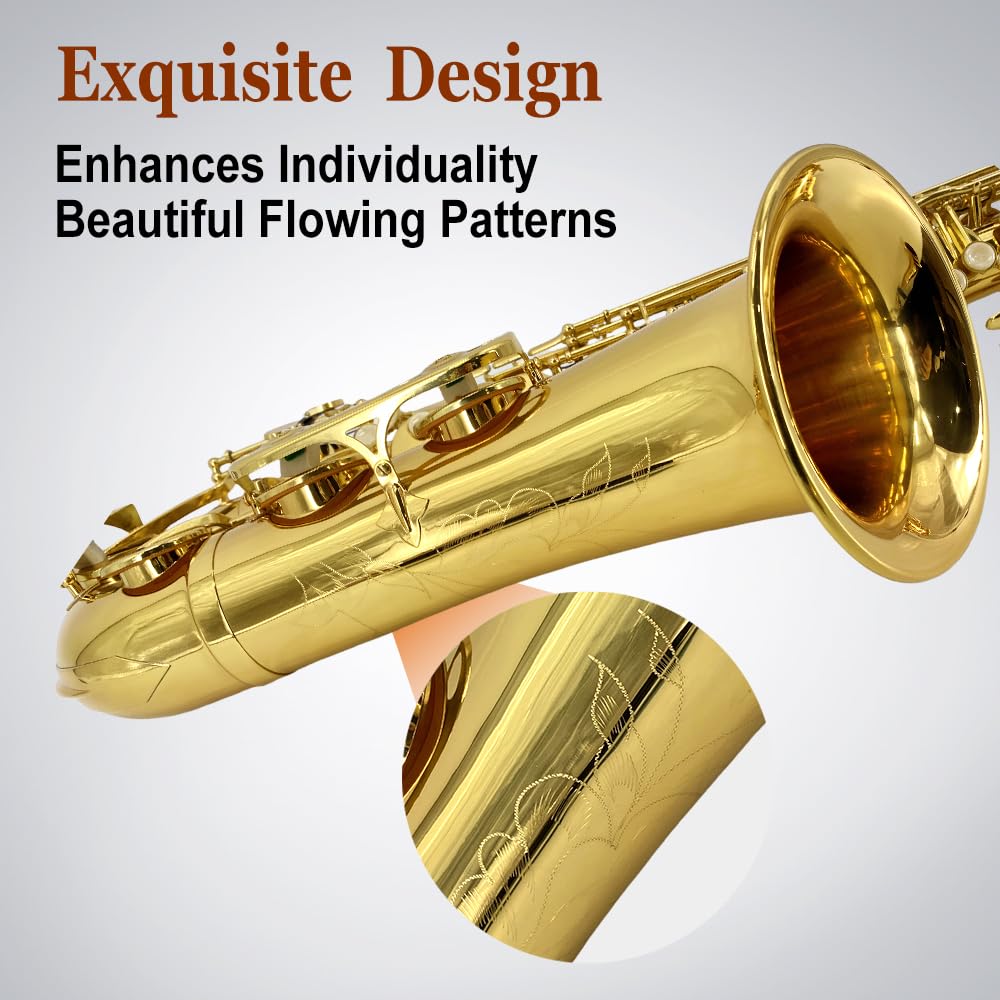 Straight Soprano Saxophone – Bb Brass Sax with Case, Mouthpiece & Full Accessories for Beginner & Adult