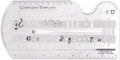 Music Composer Template Ruler, Transparent Plastic Staff Writing Guide with Pentatonic Scale, 8.3x3.9 Inch Drawing Template for Musical Notation