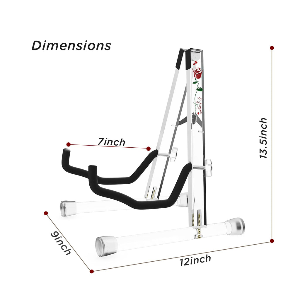 DIDA Guitar Stand, Acrylic Transparent Guitar Stand for Acoustic Guitar, Electric Guitar, Cello, Guitar Holder, Single Guitar Stand, Guitar Accessories (Merry Christmas, Electric Guitar/Cello/Bass)