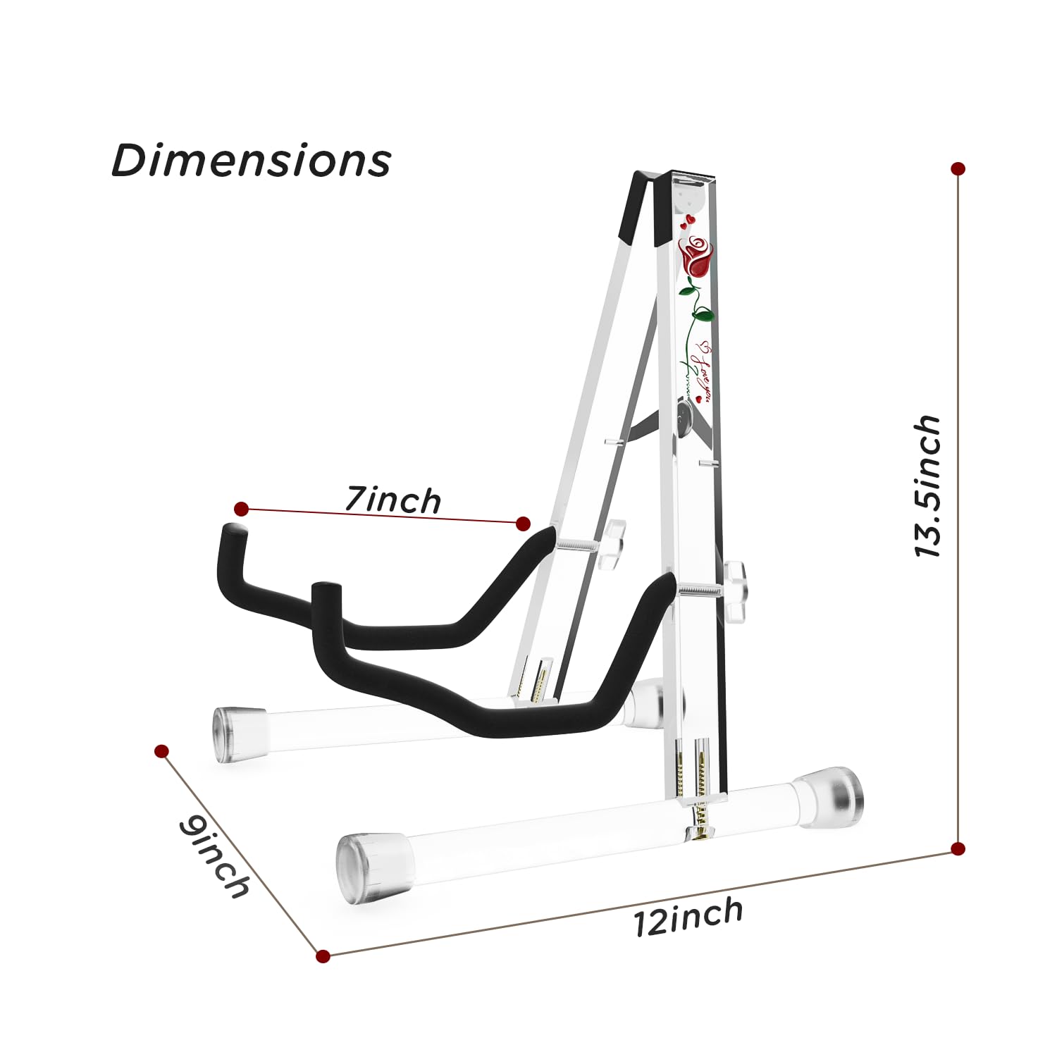 DIDA Guitar Stand, Acrylic Transparent Guitar Stand for Acoustic Guitar, Electric Guitar, Cello, Guitar Holder, Single Guitar Stand, Guitar Accessories (Merry Christmas, Electric Guitar/Cello/Bass)