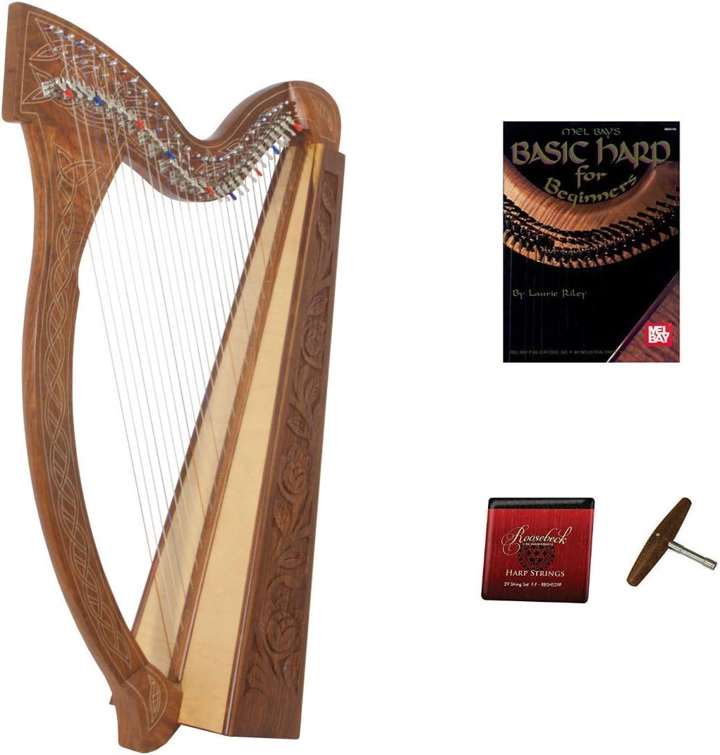 Roosebeck Minstrel Harp 29-String w/Full Chelby Levers & Learn to Play Book