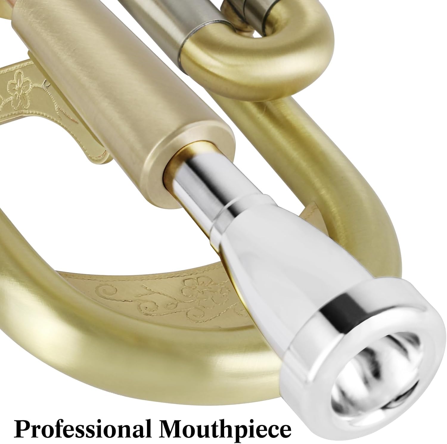 ROWELL Bb Trumpet Brushed Finish Standard Brass Trumpet Set Professional B Flat Trumpets with Deluxe Hard Case, Gloves,Stand and 7C Mouthpiece, Ideal for Jazz & Street Performance