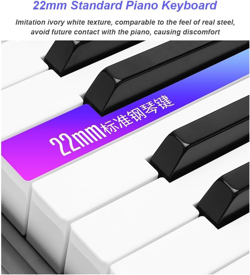 Electronic Organ Suitable for Beginners, 61-Keyboard Piano, 22MM Standard Piano Keyboard, Portable Professional Musical Instrument for Adults