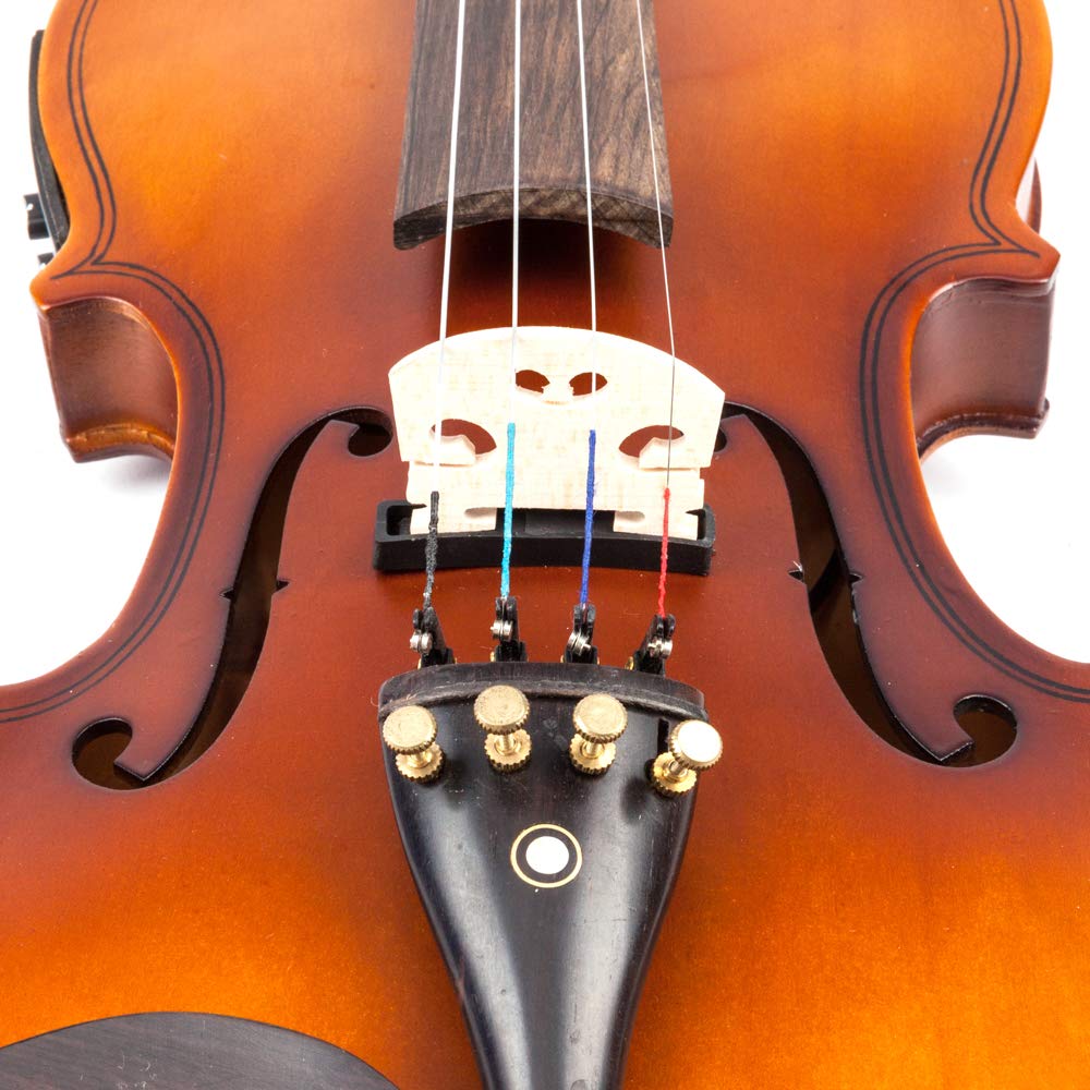 Ktaxon Acoustic Electric Violin, 4/4 Violin with EQ preamp and Ebony Accessories, Full-size Violin with AUX Cable, Shoulder Rest, Rosin, Extra String and Cleaning Cloth (Black)