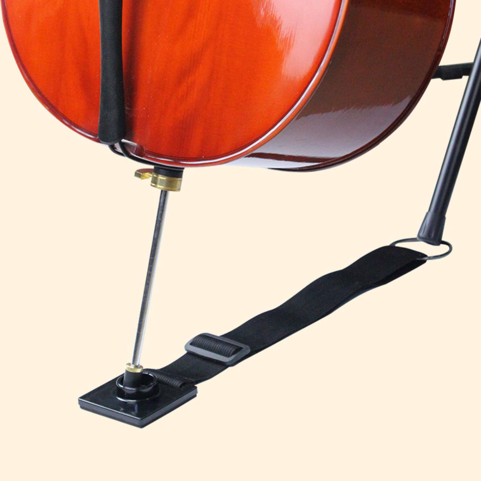 Adjustable Cello Endpin Anchor Non-slip with O-ring Stopper Stand Thick Pad Antiskid Sponge for Cellist Practice Performanc, Stopper Rest Holder Stand Antiskid Device Adjustable Strap (Wooden)