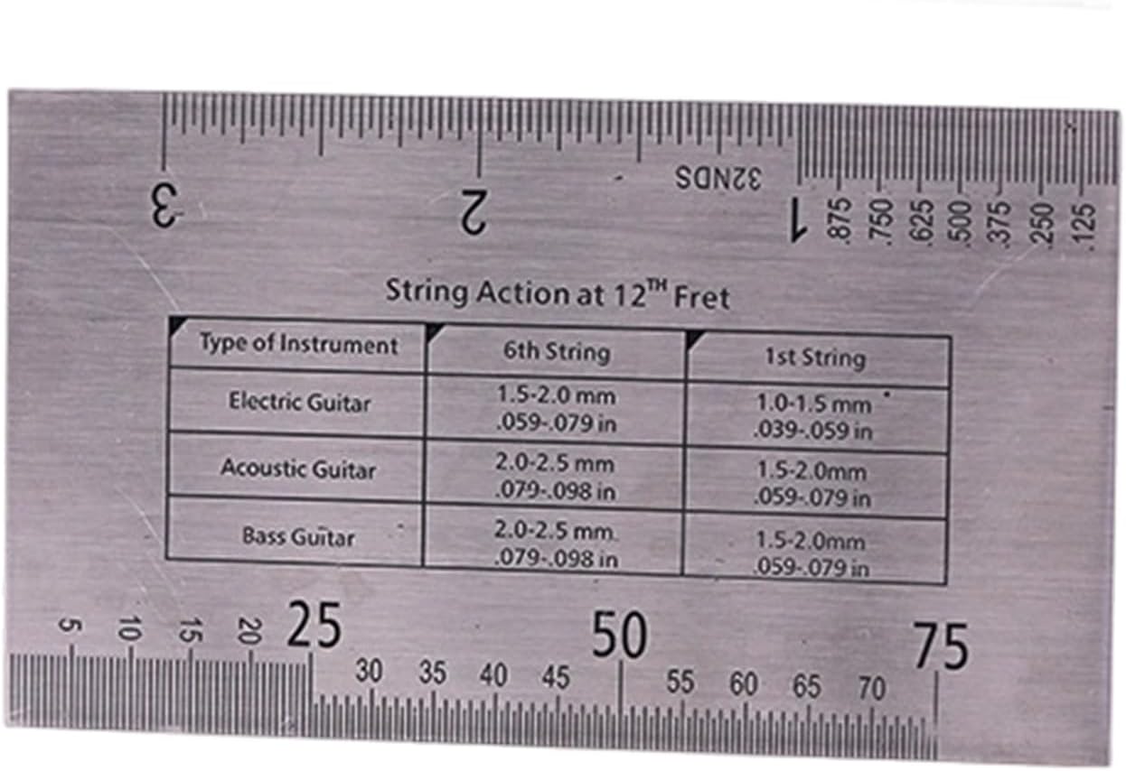 String Height Measurement Tool Guitar String Action Ruler Gauge Guitar Fret Leveling Ruler Fret Catcher Luthier Tool Set Up Repairing