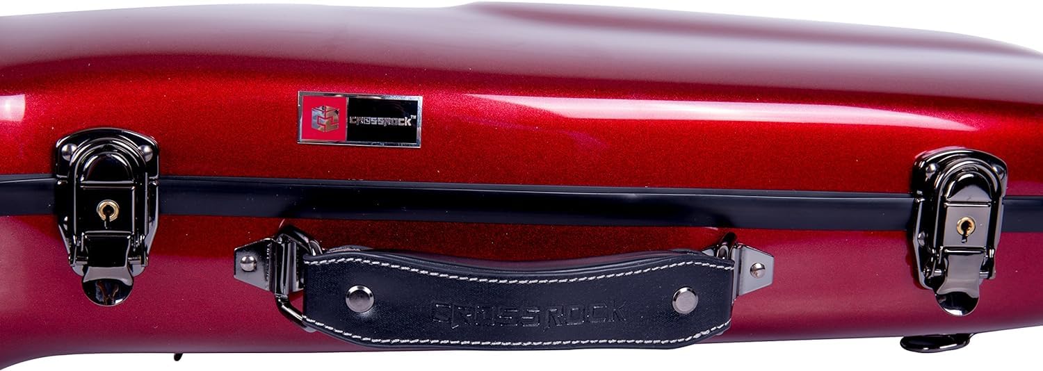 Crossrock Fiberglass Case fits for Trumpet with removable shoulder straps-Black(CRF1020TRBK)
