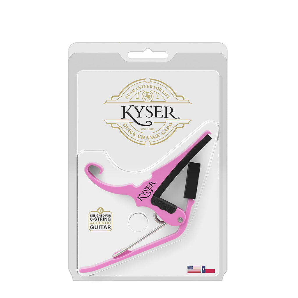 Kyser Quick-Change Guitar Capo for 6-string acoustic guitars, Black, KG6BA