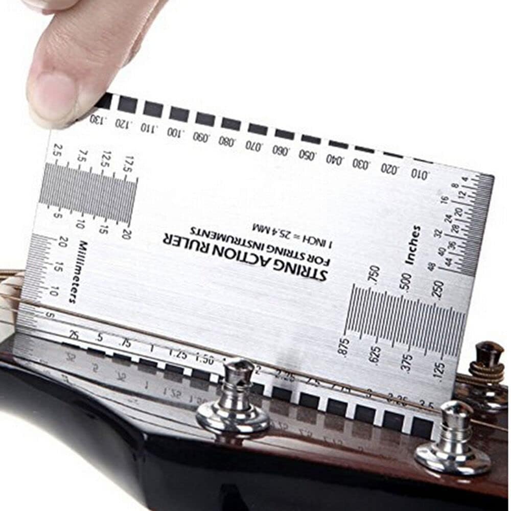 Andy's Orchids String Action Ruler Gauge Measuring Tool, Height Measurement Caliper Repairing Tool for Luthier, Guitar Guide Setup Maintenance Tool for Electric Acoustic Guitar Bass Mandolin Banjo