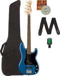 Fender Squier Affinity Precision Bass PJ - Surf Green Bundle with Rumble 15 Amplifier, Instrument Cable, Gig Bag, Tuner, Strap, and Austin Bazaar Instructional DVD