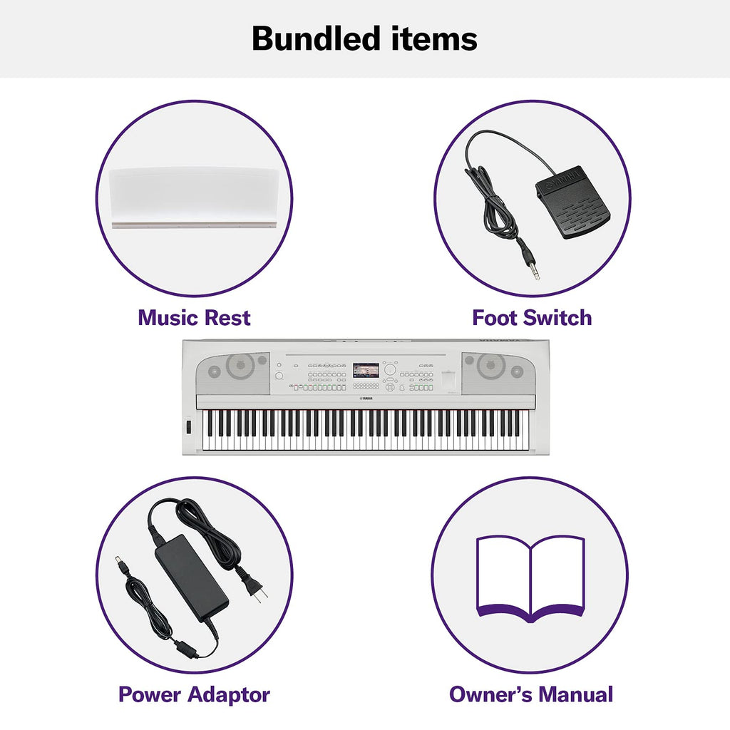 Yamaha DGX-670B, 88-Key Weighted Digital Piano with Sustain Foot Switch and Music Rest, Black - Furniture Stand Sold Separately