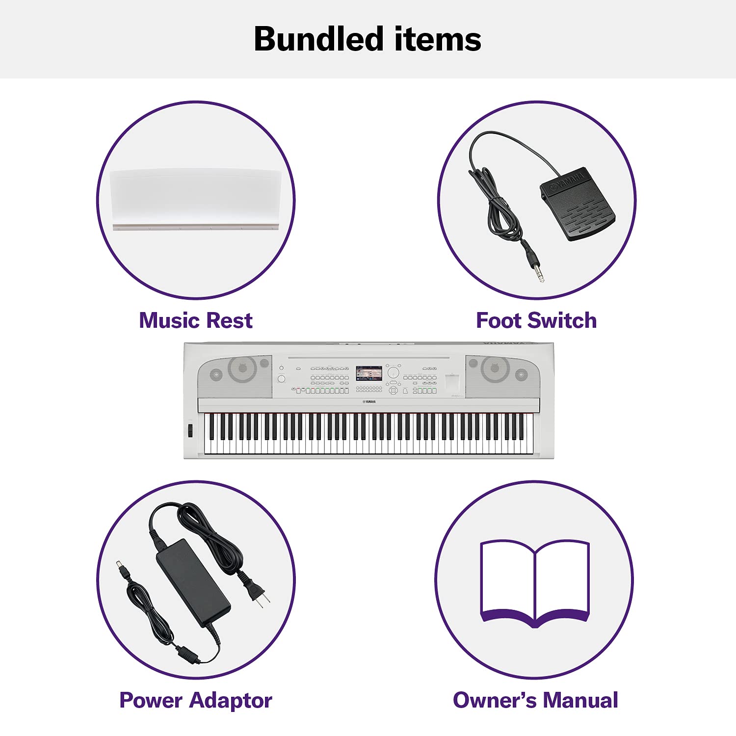 Yamaha DGX-670B, 88-Key Weighted Digital Piano with Sustain Foot Switch and Music Rest, Black - Furniture Stand Sold Separately