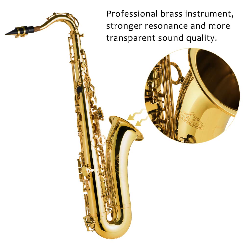 EASTROCK Nickel Tenor Saxophone B Flat Tenor Sax Professional Tenor Saxophone for Beginners Students and Musicians with Carrying Case,Mouthpiece,Reeds,Cushion Pads,Cleaning Kit,Neck Strap
