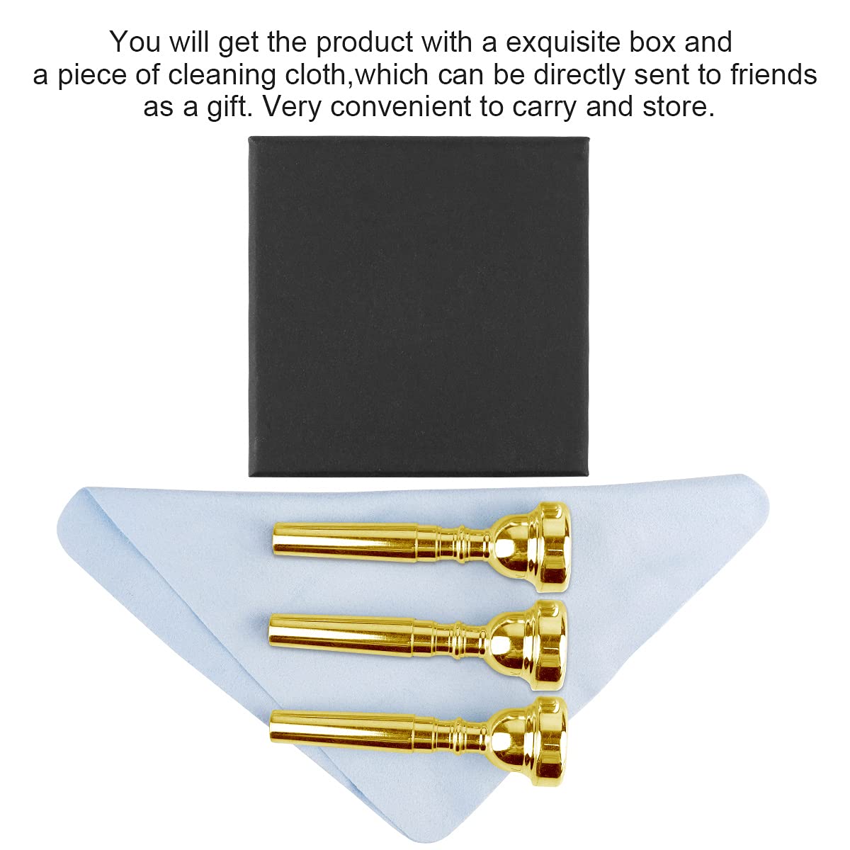Silver Trumpet Mouthpiece 7C 5C 3C Trumpet Mouthpiece Set with Box Cleaning Cloth Compatible with Yamaha Bach Conn King Musical Instruments for Beginners and Professional Players 3Pack