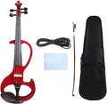 Cello Kit Violin Red 4/4 Electric Silent Violin Hand-Made Case+Bow