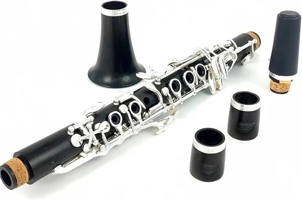 Middle E Flat Clarinet Ebony With Case Silver Plated Keys Clarinet Set