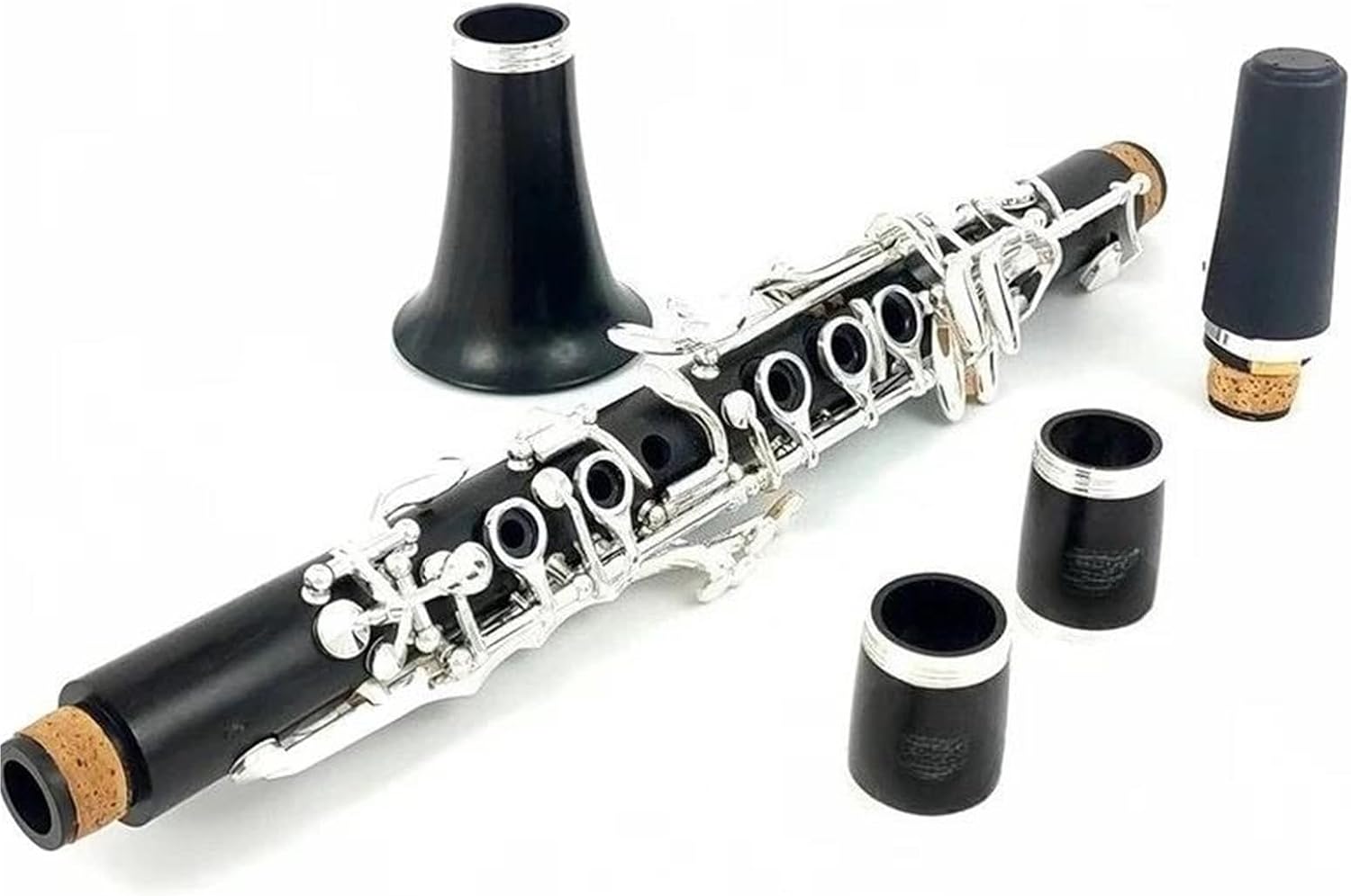 Middle E Flat Clarinet Ebony With Case Silver Plated Keys Clarinet Set