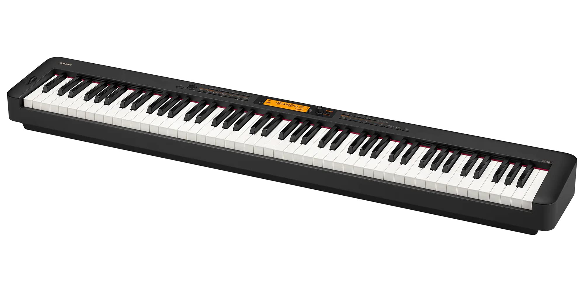 Casio CDP-S360 88-Key Compact Digital Piano - Black Bundle with CS-470P Stand, 3-Pedal System, Furniture Bench, Instructional Book, Online Lessons, Instructional DVD, and Austin Bazaar Polishing Cloth