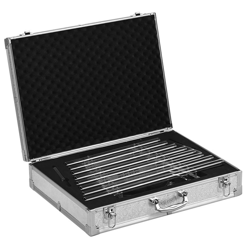 Crystal Harp Kit, 8 Notes C5 D5 E5 F5 G5 A5 B5 C6, Perfect Healing Musical Instrument,for Sound Therapy Healing Meditation, with Aluminum Suitcase,440Hz,440HZ
