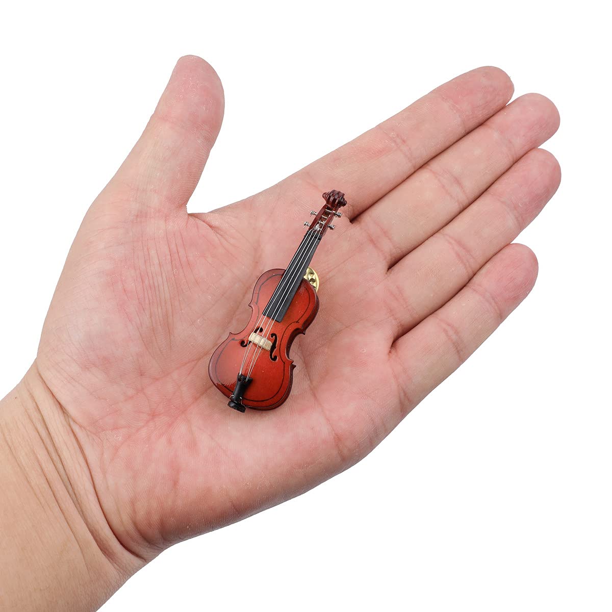 Cello Pin Miniature Musical Instrument Brooch with Red Velvet Lined Case Musical Christmas Gift
