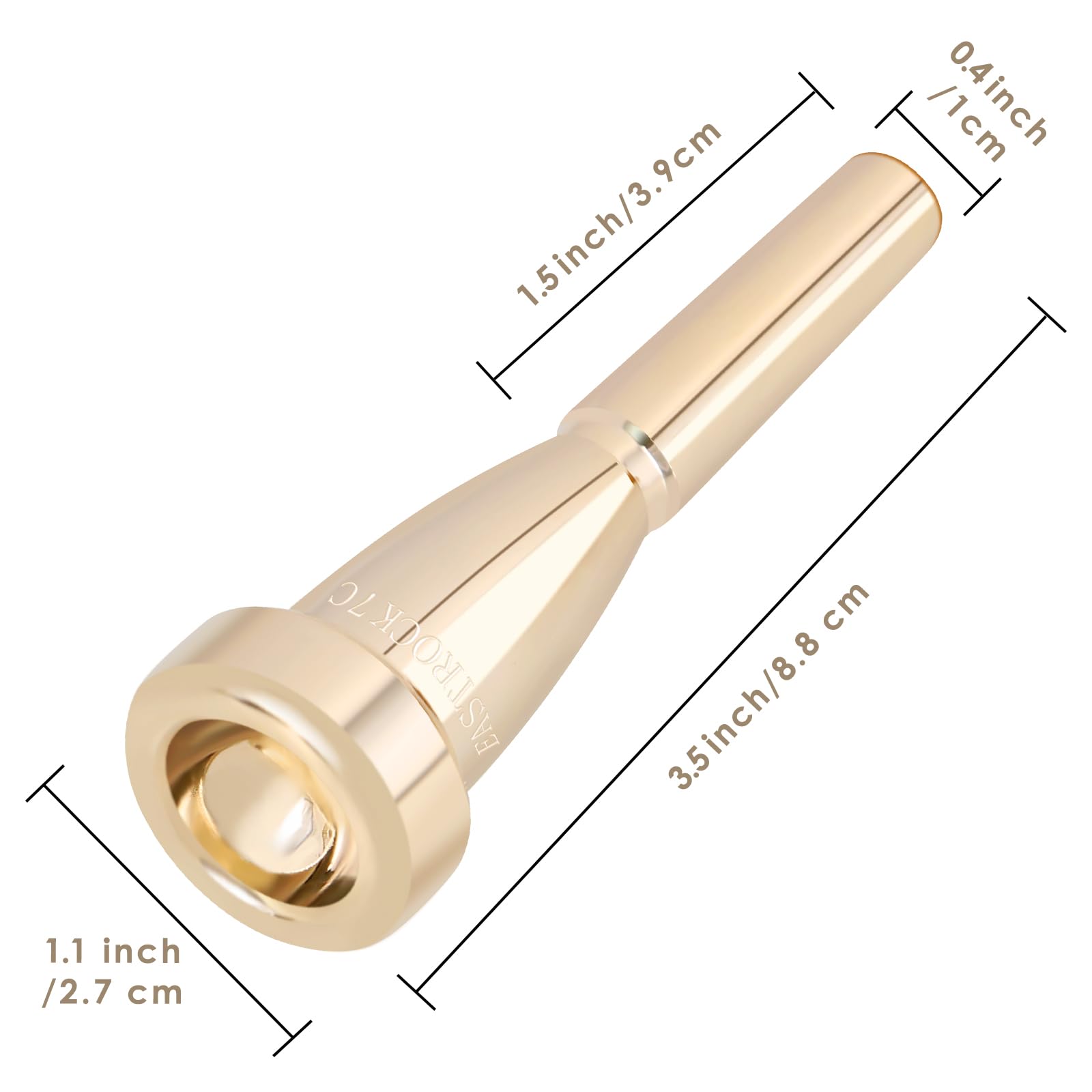 EASTROCK 7C Trumpet Mouthpiece Performance Type 7c Heavy Gold Vacuum Package Trumpet Instrument Accessories