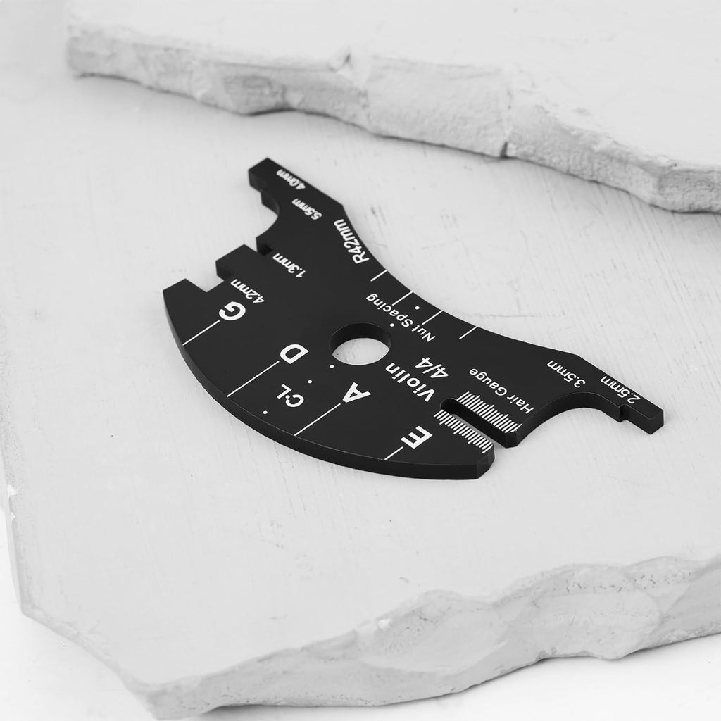 2 Pack Violin Bridge Template 4/4 Setup Gauge String Height and Spacing Ruler for Violin Making and Repair