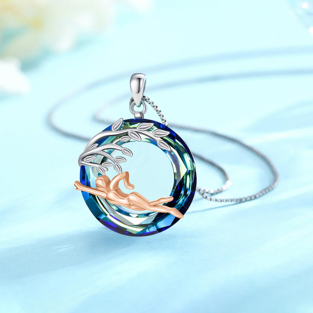Sport/Music Necklace for Women 925 Sterling Silver Crystal Pendant Tree of Life Jewelry Gifts for Sport Players