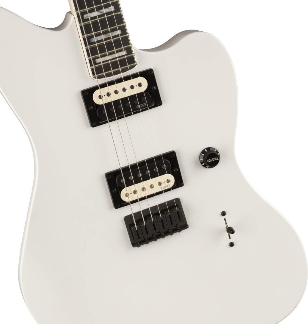 Fender Jim Roott V4 Jazzmaster Electric Guitar, Arctic White, Ebony Fingerboard