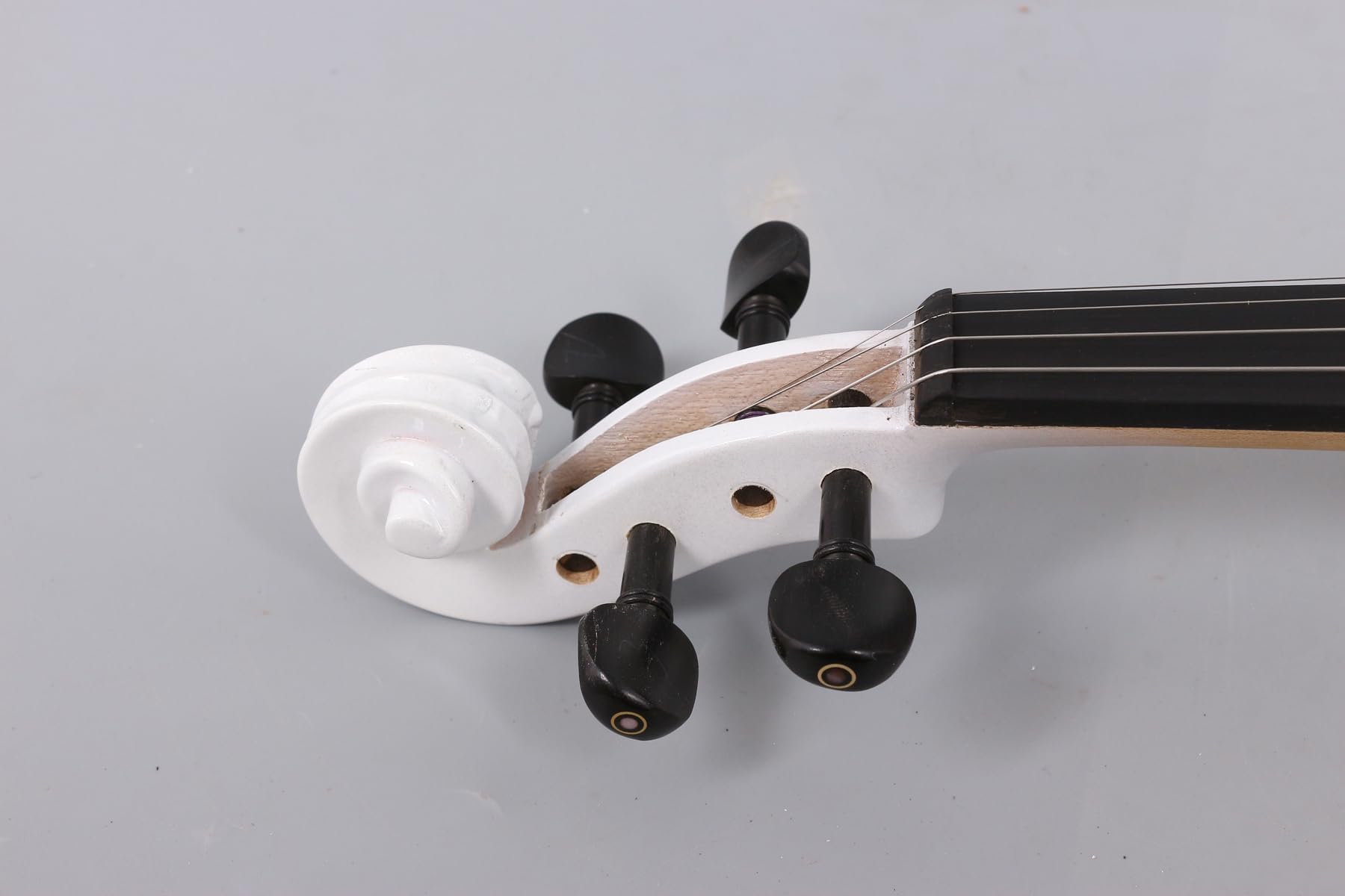Vetimobato Electric Violin 4/4 Full Size Solid Wood Silent Violin Set for Adults Beginner Practice Electric Fiddle with Ebony Fittings Hard Case & Bow(4 String White)