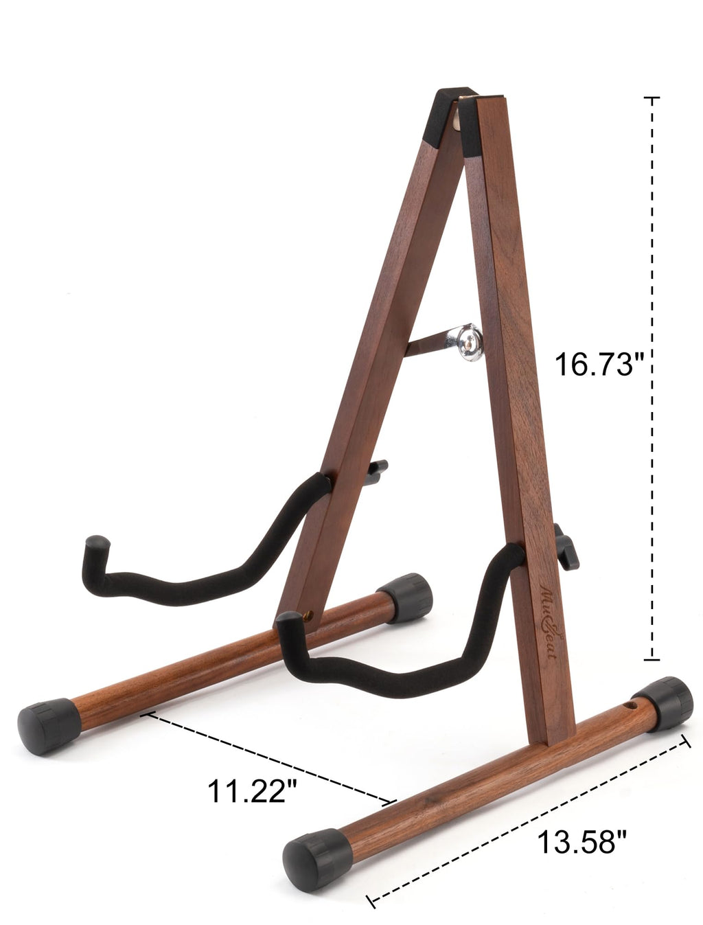 Cello Stand with Bow Holder, Mahogany Wooden A-Shape Floor Stand with Padded Foam, Handcrafted Cello Rack Fits 1/2, 3/4, 7/8, 4/4 Full-Size and Guitar, Instrument Holder for Home and Studio Display