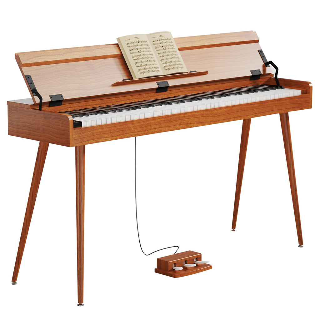 Digital Piano 88 Key Weighted Keyboard,Full-Size Desk Progressive Hammer-Action Electric Piano For Beginners, With Sheet Music Stand, Pedal,Power Adapter, Headphone Mode, Usb-Midi