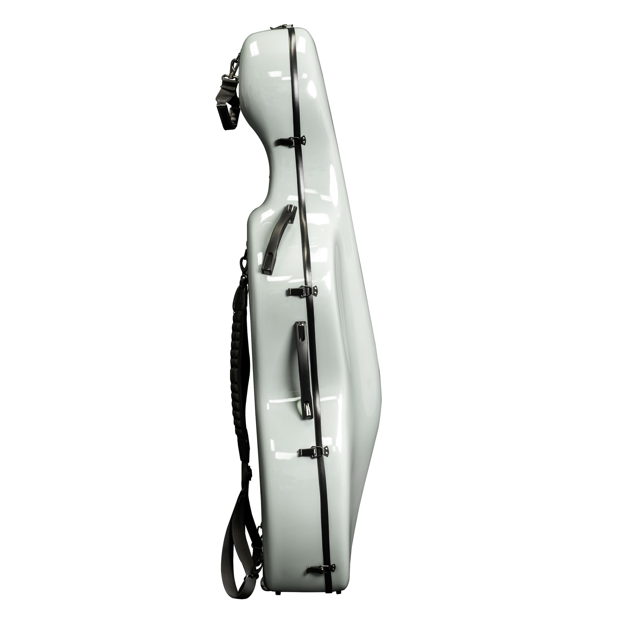 MI&VI CC-9001 Pure 100% Carbon Fiber Cello Case (Full Size) 4/4 with Wheels | Carry Straps | 8lb Lightweight | Tough Shell (3K Blue)