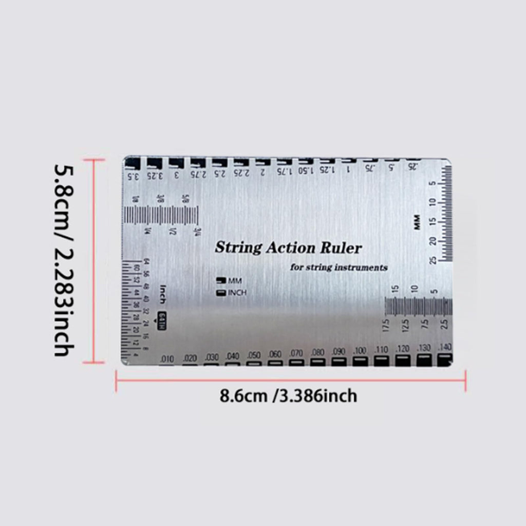 String Action Ruler Gauge String Height Measurement Tool Guitar Fret Leveling Ruler Set Up Repair Enduring Measuring