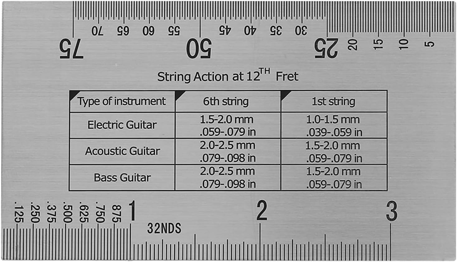 Drfeify String Action Gauge Ruler, 32 Piece Feeler Gauge Set with 2 Fingerboard Fret Protector Guards for Guitar Setup
