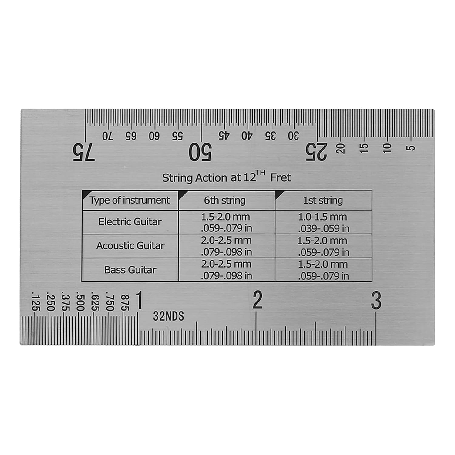 String Action Gauge Ruler, Accurate Measurement Tool Set for Guitar with 32 Feeler Gauges,Suitable for Guitar Setup with Stainless Steel Fret Protectors, Great