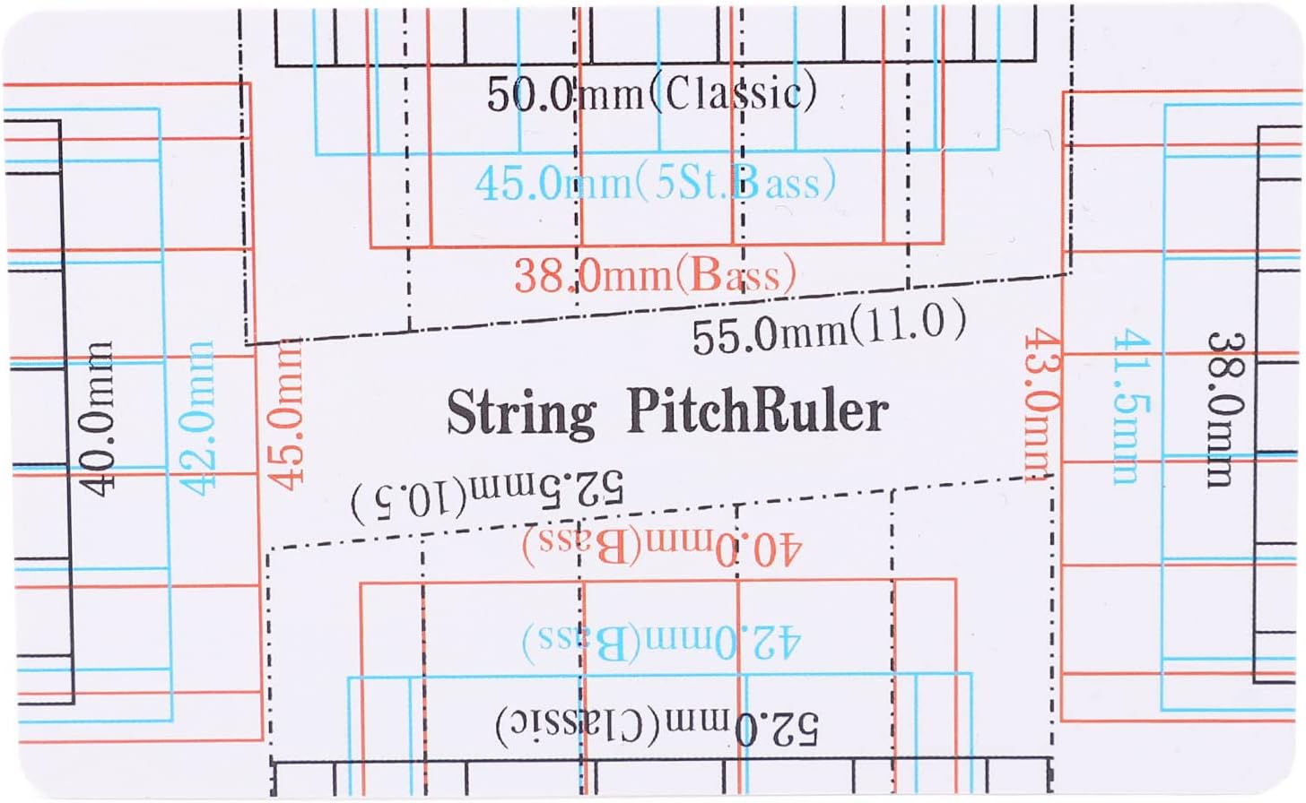 Drfeify String Action Gauge, Plastic, Setup Tool | Accurate Scale Measurement, Measures Saddle Nut, For Guitar Bass Ukulele, Luthier Setup Tool