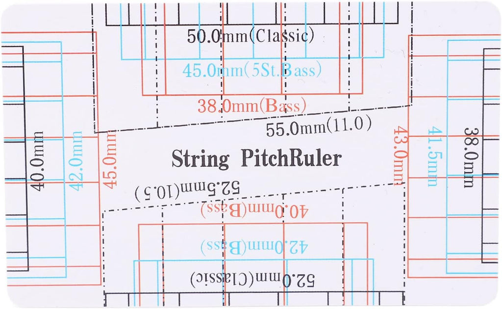 String Action Gauge Ruler, Plastic Luthier Height Measuring Tool for Guitar Bass Setup, with Accurate Scale for Saddle and Nut Measurement