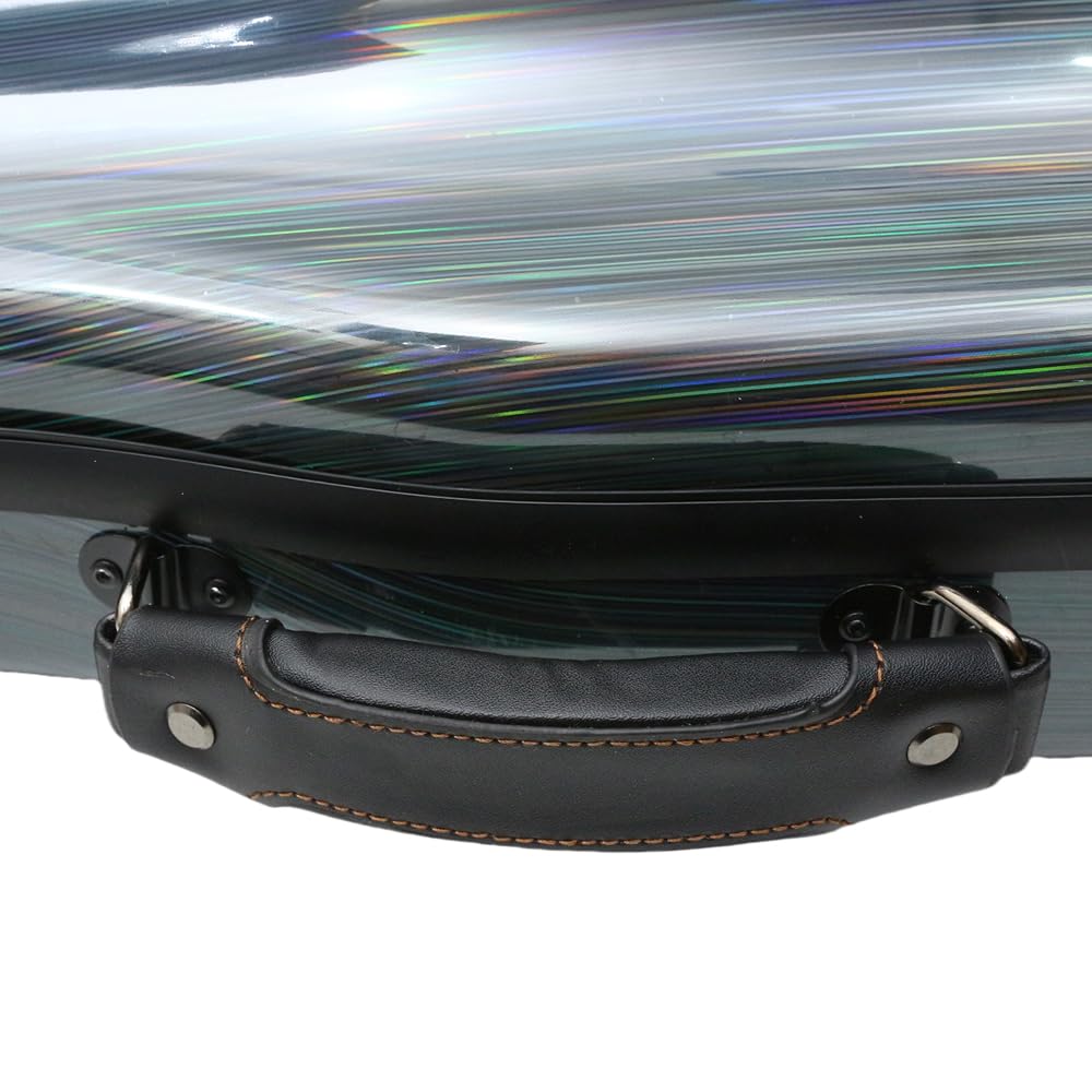 Vetimobato Dazzling Hard Shell Violin Case 4/4 Full Size Strong Light Flight Carbon Fiber Violin Box with Straps Travel Violin Case (Multicolored)