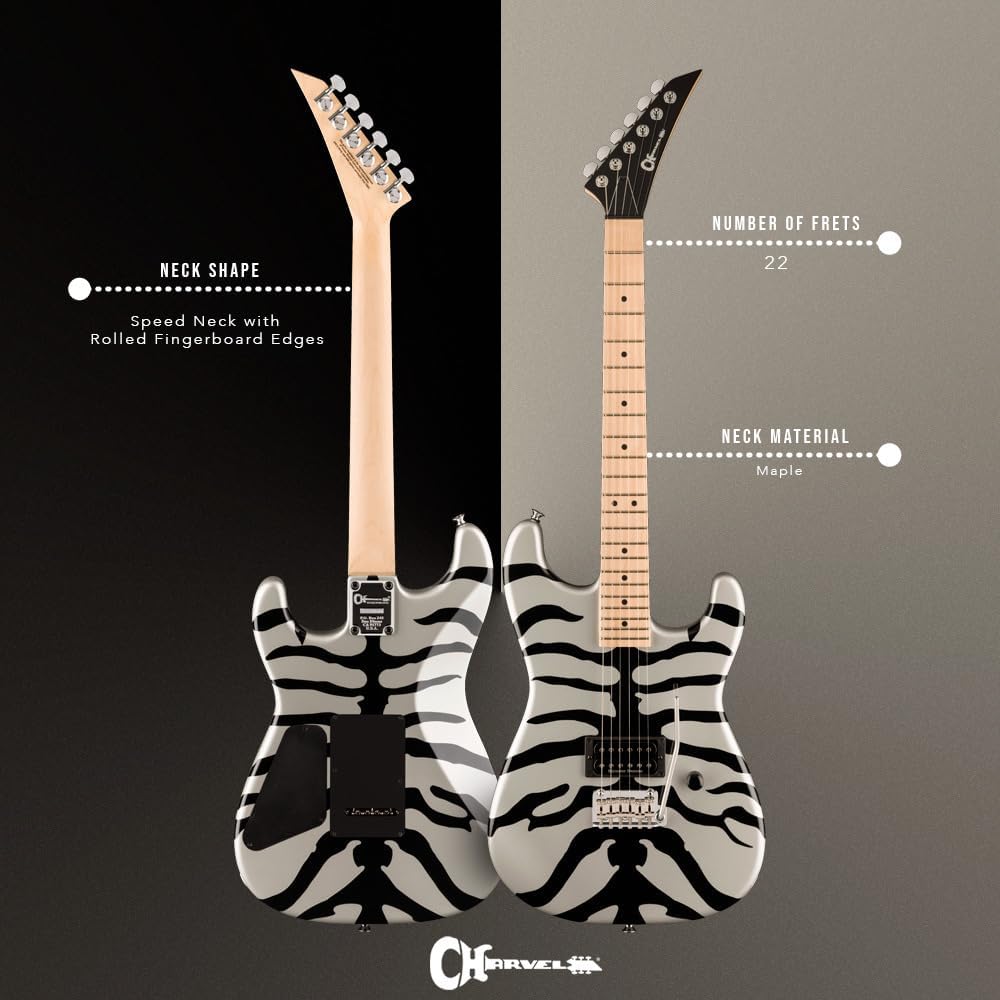 Charvel Super-Stock SD1 H 2PT M Electric Guitar - Silver Bengal