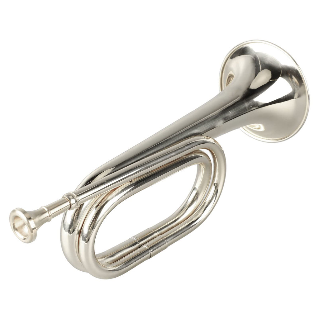 Walfront C Key Trumpet Military Style Brass Trumpet with Mouthpiece for Cavalry Bugle Military Orchestra Silver