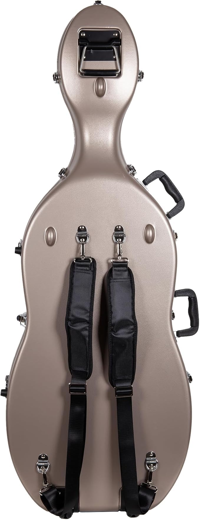 Crossrock ABS Cello Case for 4/4 & 3/4 Size | Wine Red Velvet Interior, Molded Hardshell with Wheels, Lock, Dual Bow Holders & Backpack Straps-Dark Red (CRA862CEFDR)