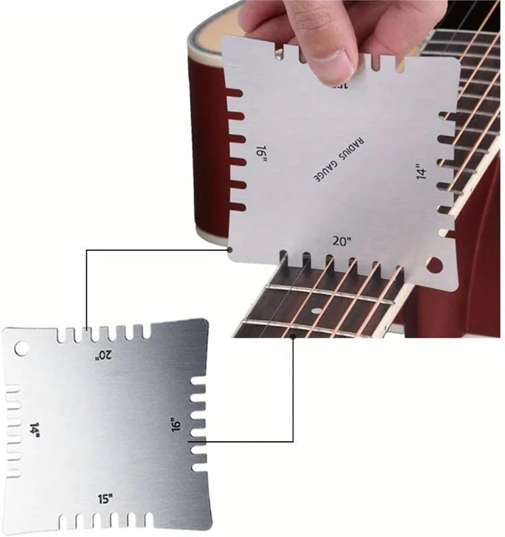 14 Pcs Guitar Measuring Tool Kit, String Action Ruler Radius Gauge