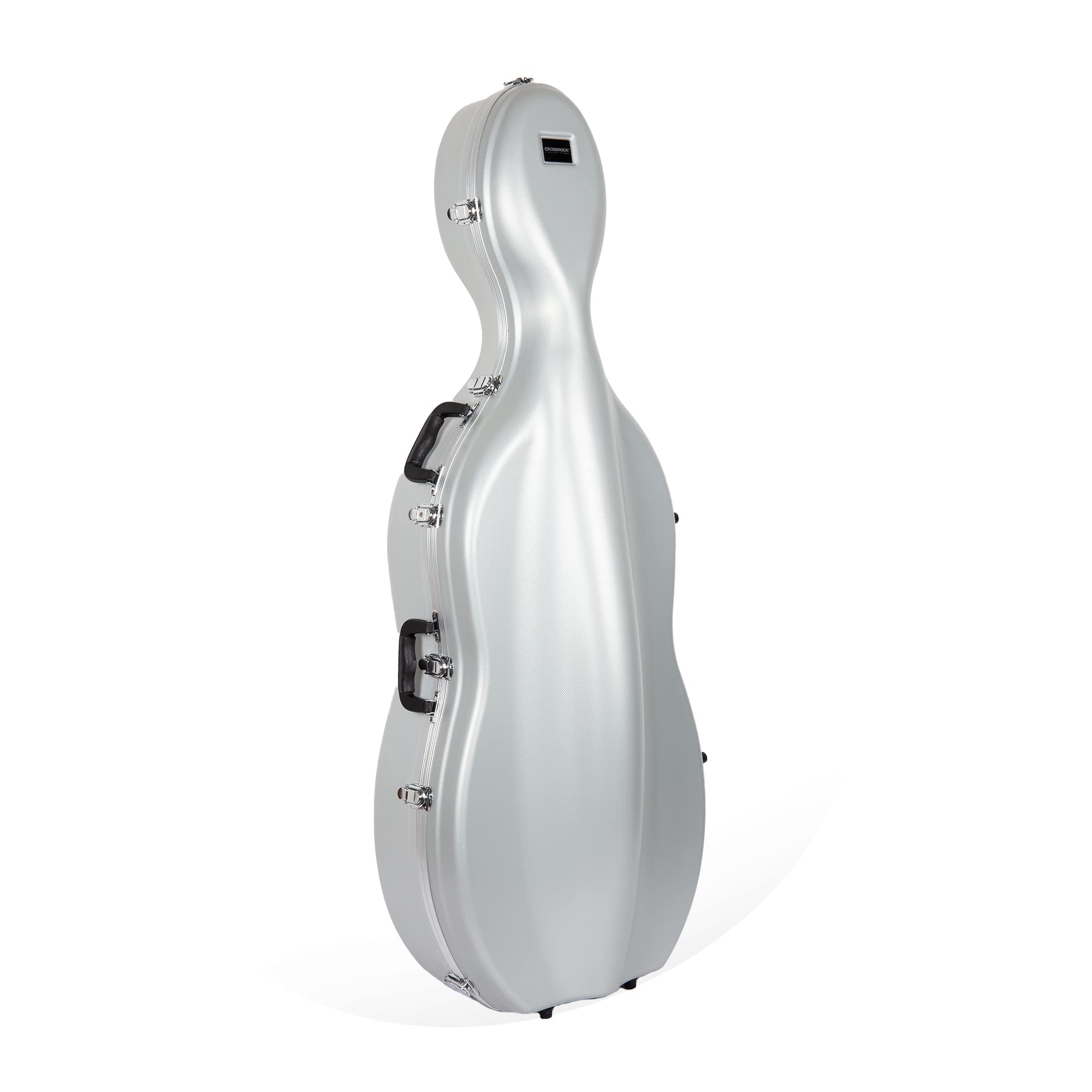 Crossrock ABS Cello Case for 4/4 & 3/4 Size | Wine Red Velvet Interior, Molded Hardshell with Wheels, Lock, Dual Bow Holders & Backpack Straps-Dark Red (CRA862CEFDR)