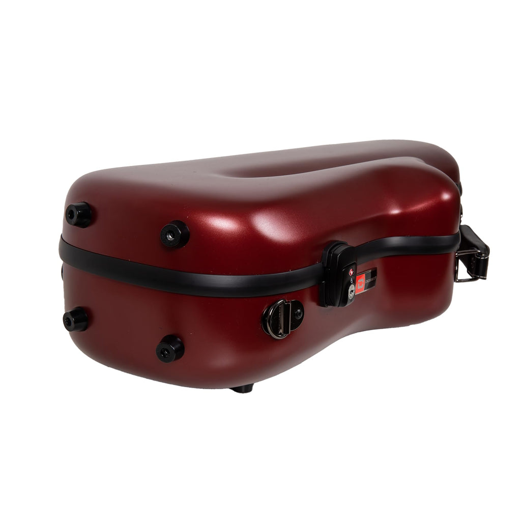 Crossrock Low A Baritone Saxophone Case with Wheels | Polycarbonate Hard Shell, TSA Lock, Anti-Scratch Finish, Neck & Mouthpiece Storage–Black (CRF4050BSBK)