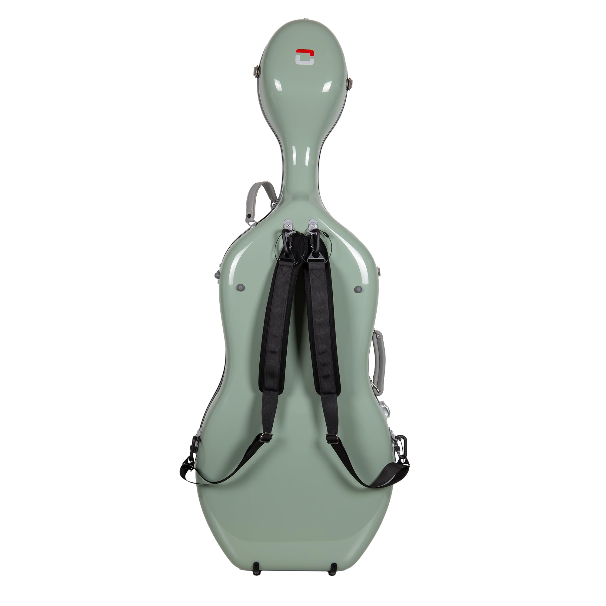 Crossrock Professional 4/4 Carbon Fiber Cello Case | 6lb Ultra-Light TSA Hardshell | Adjustable Magic Pads & Anti-Scratch Cover | Gloss Crimson Finish