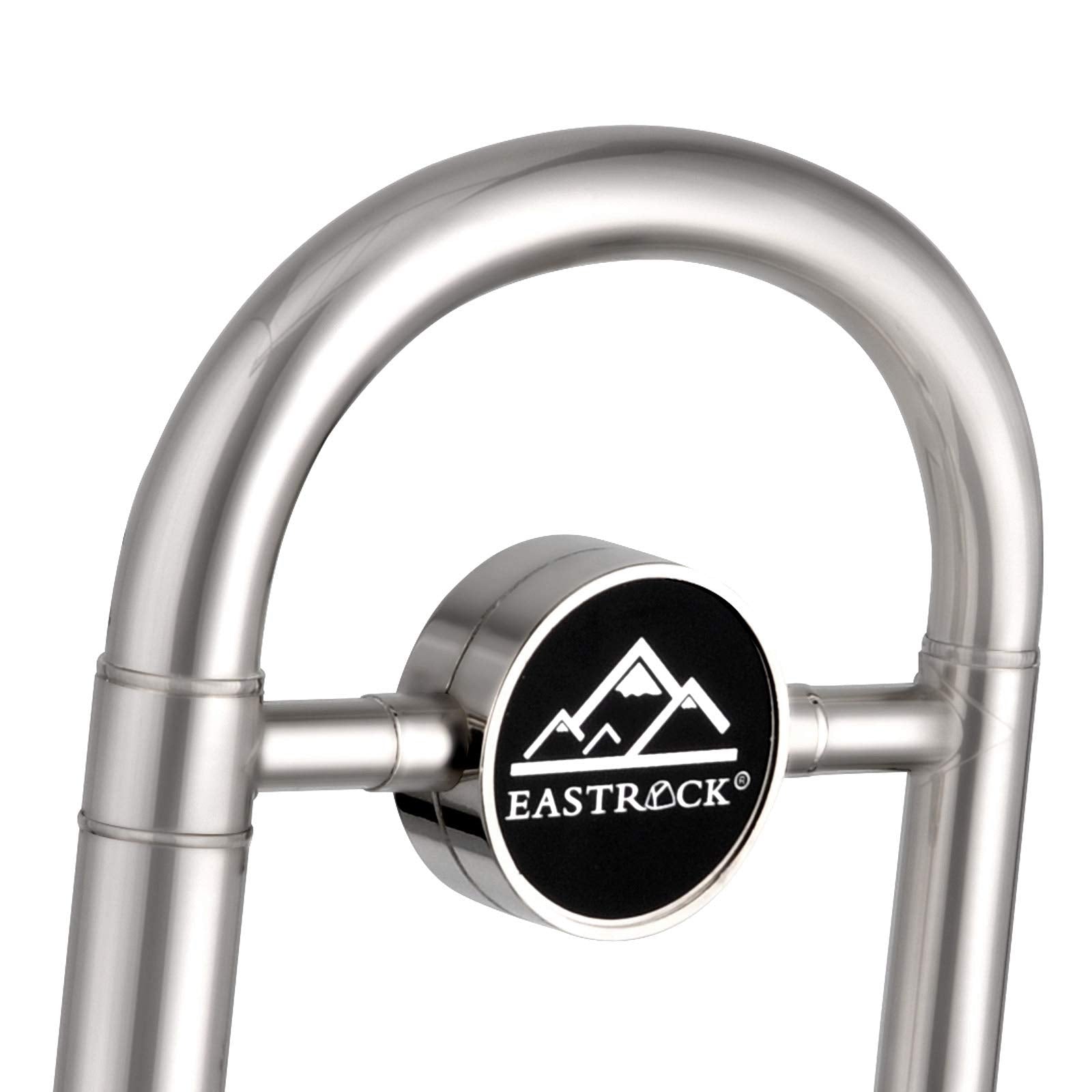 EASTROCK Bb Tenor Slide Trombone, B Flat Brass Plated Trombone Instrument for Beginners Students with Hard Case, with Mouthpiece, White Gloves (12.5mm/200 mm), Golden