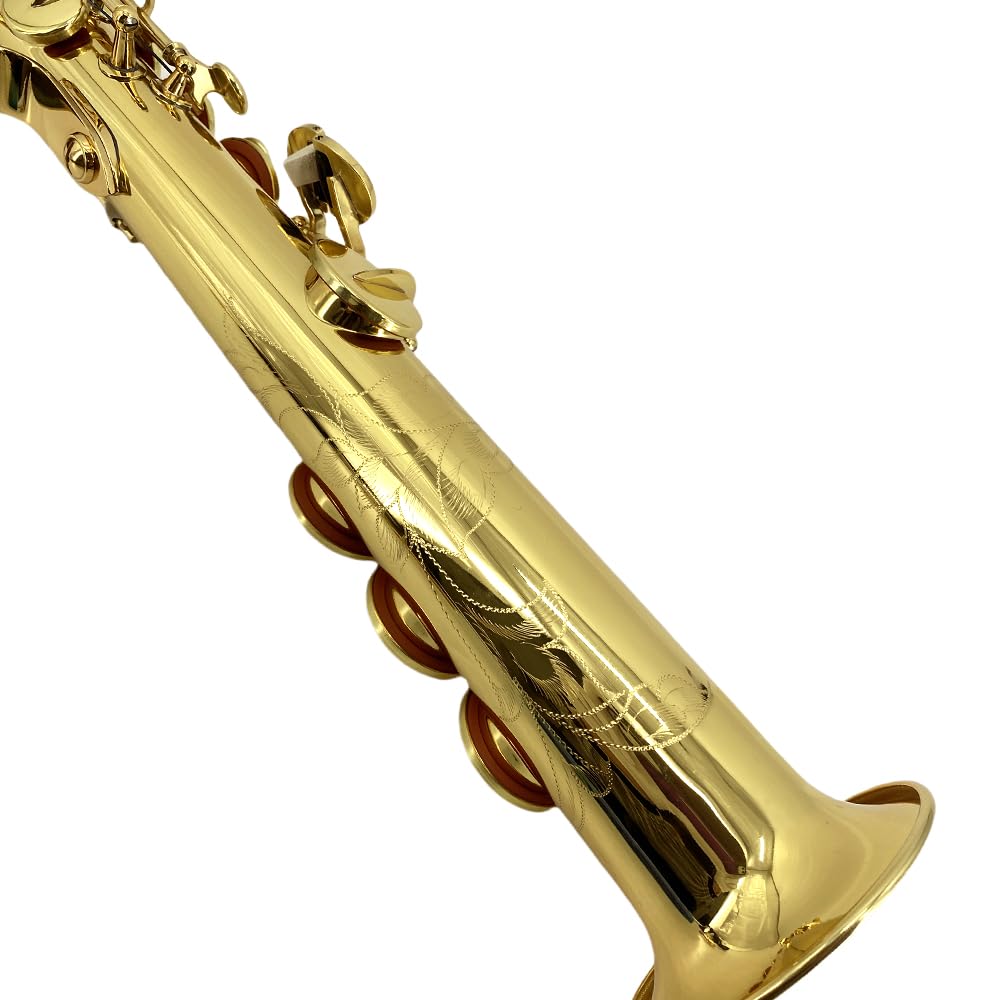 Bb Soprano Saxophone Straight Gold Sax Instruments for Beginners Students with Mouthpiece Carrying Case Straps 10Reed (gold)